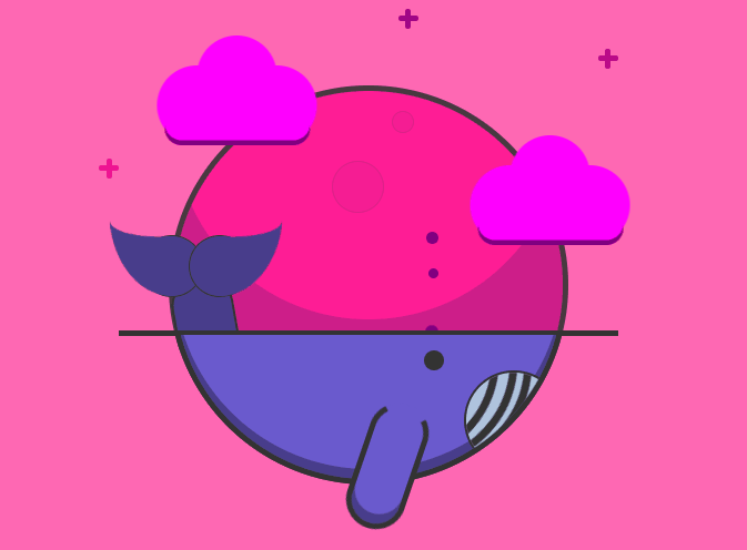 CSS Animation Examples - Whale and the Moon