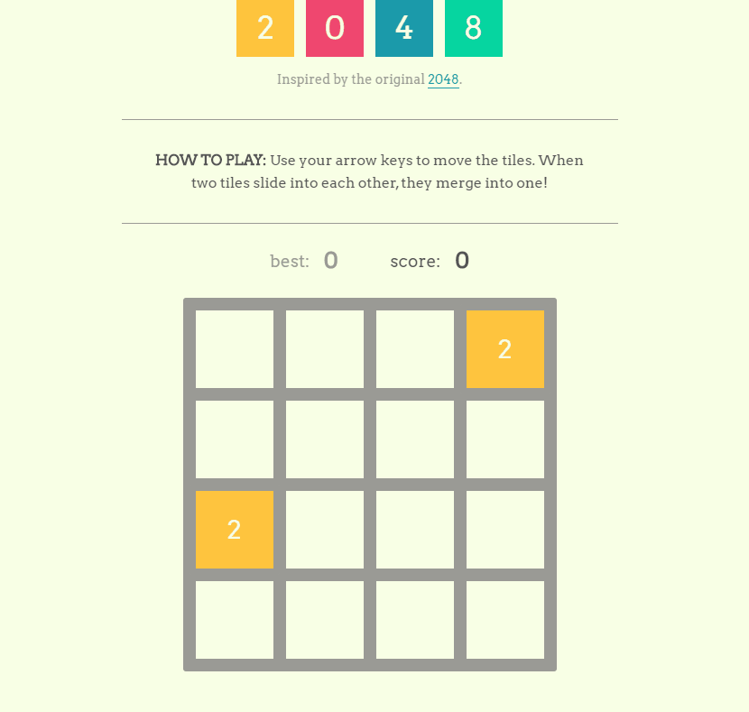 JavaScript 2048 Games - 2048