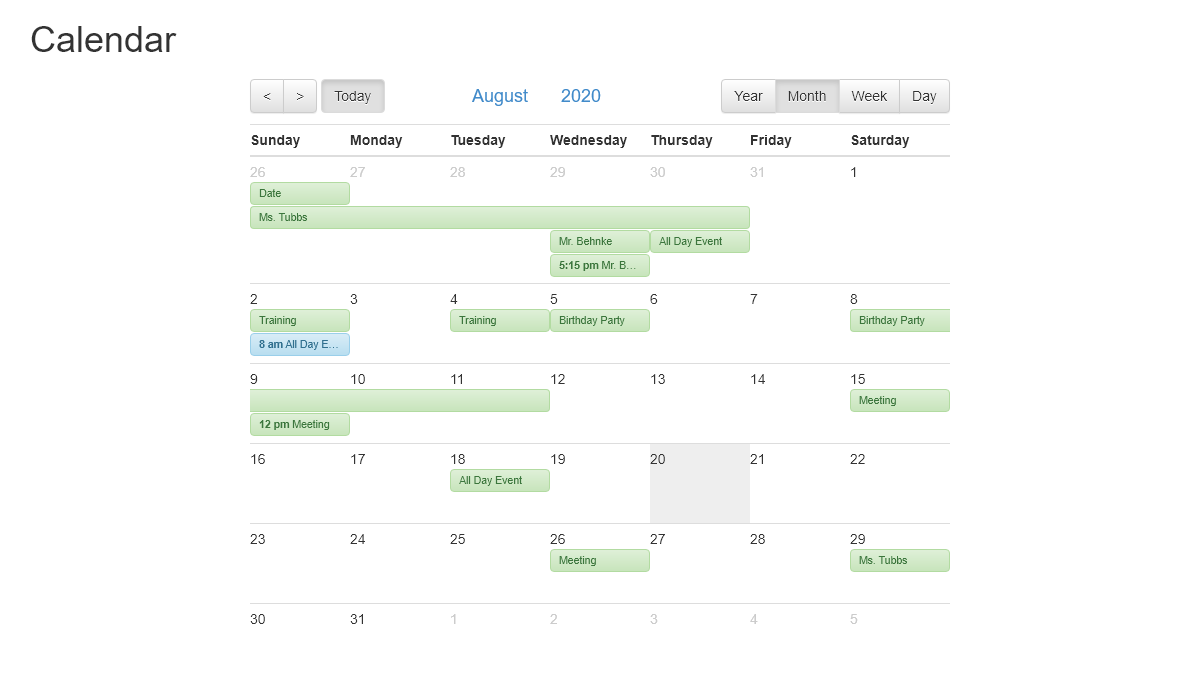 CSS Calendars - bootstrap compatable calendar