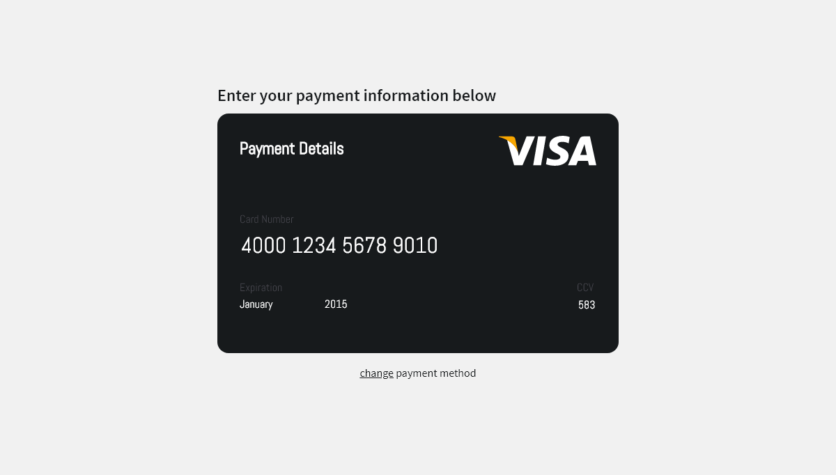 CSS Forms - Visa CSS Credit Card Checkout