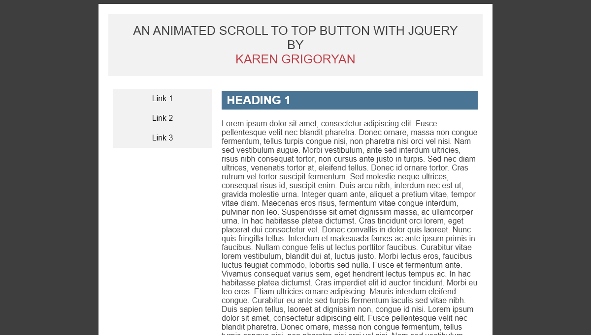 jQuery Scrolling Menus - jQuery Scroll Top