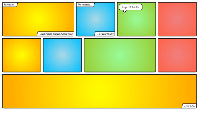 CSS Book Effects - Responsive Comic Book Layout