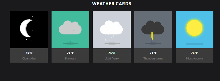 CSS Weather Widgets - Flat Weather Notice Cards