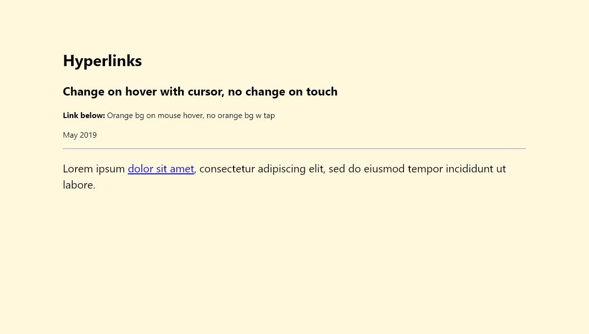 CSS Link Hover Effects - Disabling CSS hover effect on touch devices