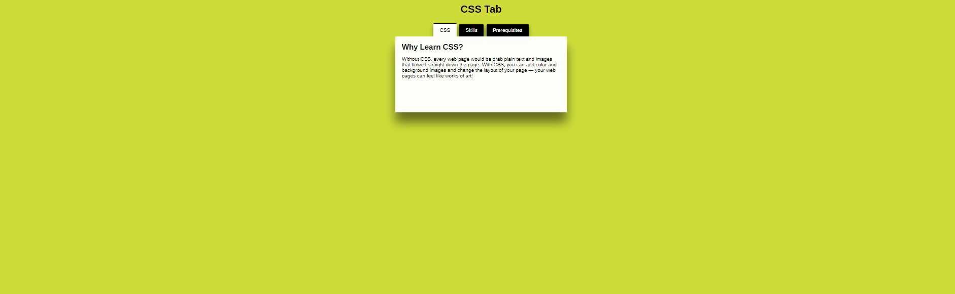 CSS Tabs - CSS Tab