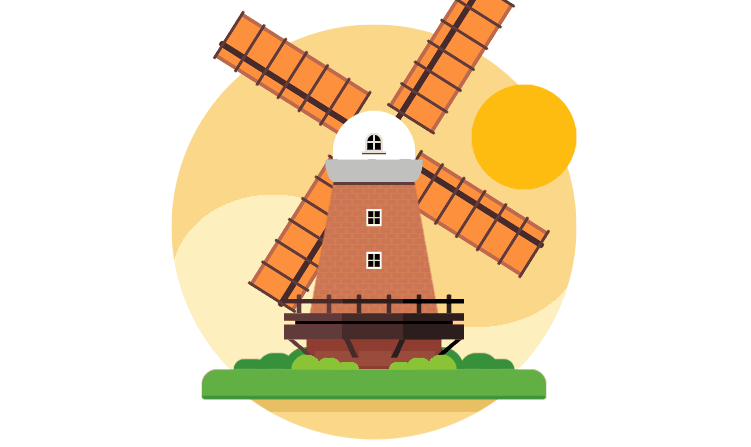 CSS Animation Examples - Windmill (Pug + SCSS) - Responsive + Animated