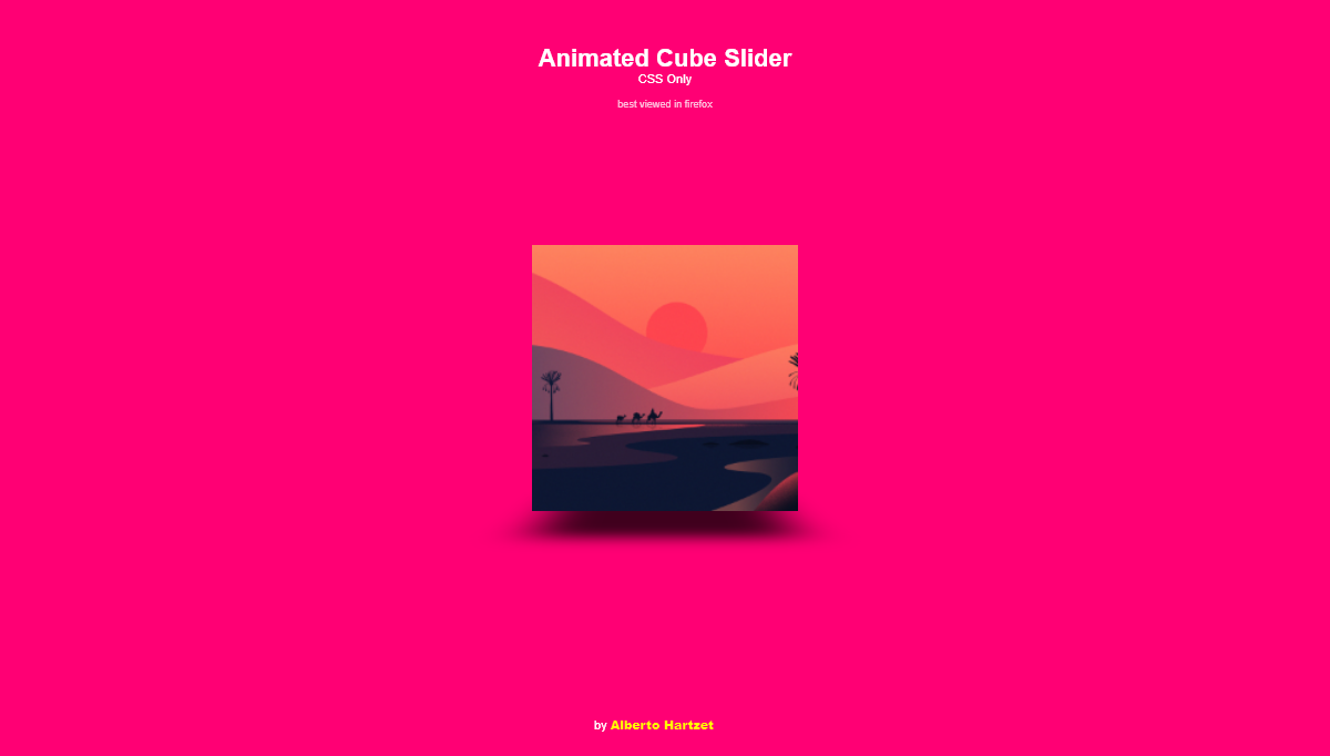 CSS Sliders - Animated cube slider