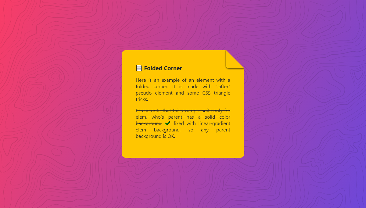 CSS Corners - Folded Corner Example