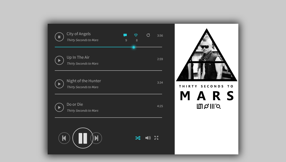 CSS Music Players - Music Player Layout