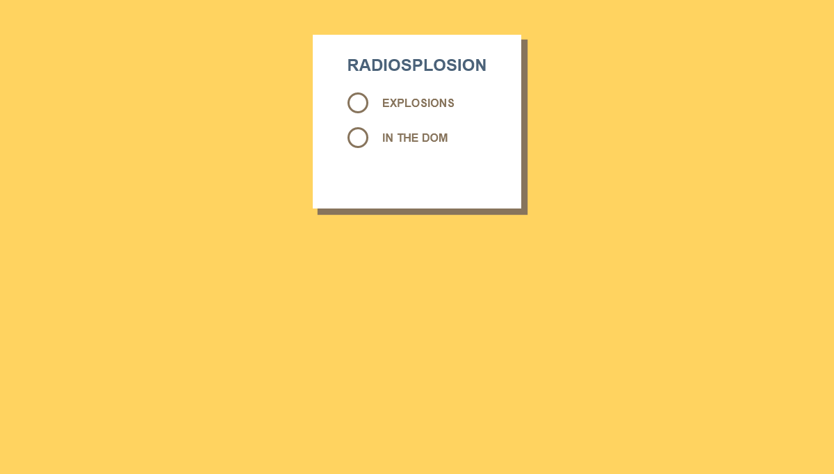 Radio Buttons CSS - Custom CSS3 Radio Button - Radiosplosion