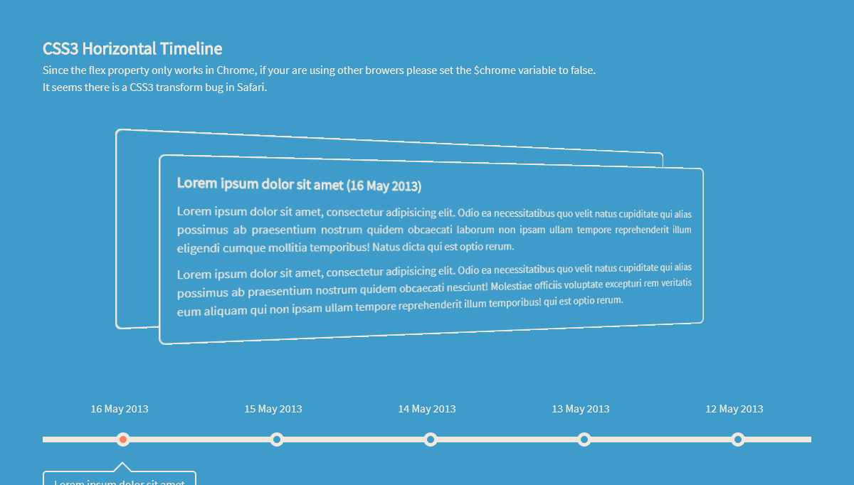 CSS Timelines - CSS3 Horizontal Timeline