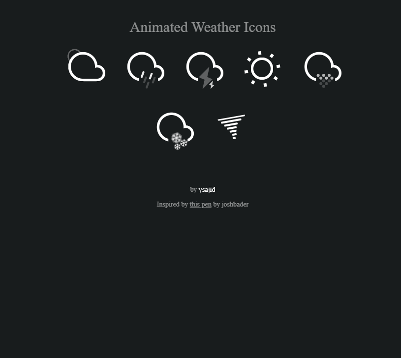 CSS Weather Icons - Animated Weather Icons