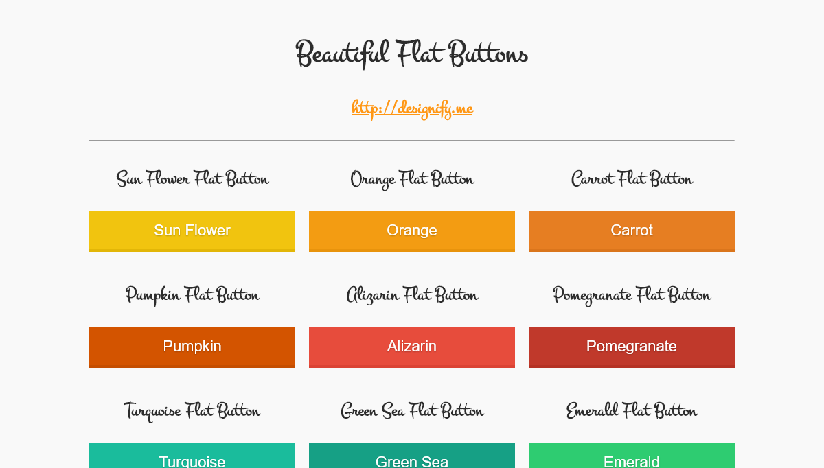 CSS Flat Buttons - Beautiful Flat Buttons