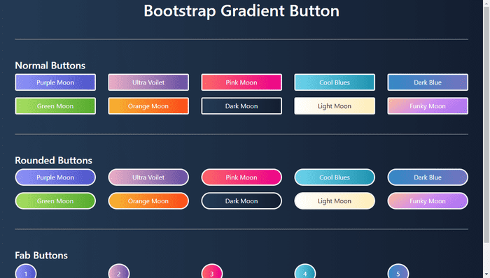 Bootstrap Buttons - Bootstrap Gradient Button
