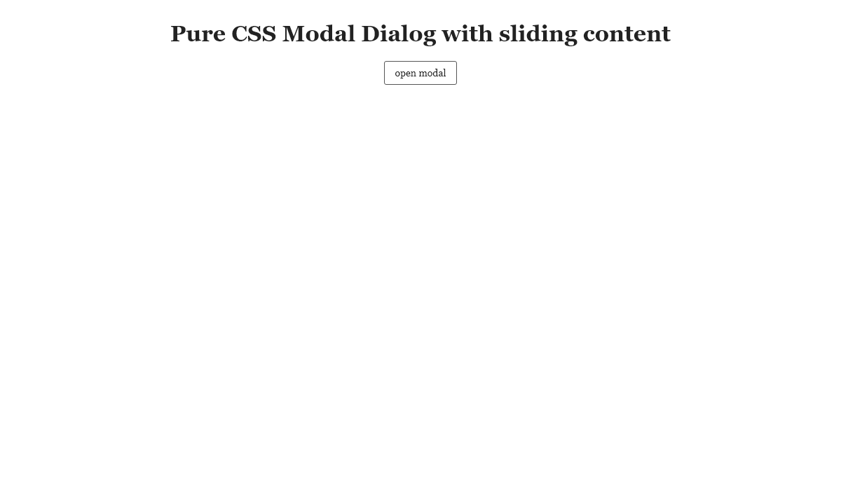 CSS Modal Windows - Pure CSS Modal + Slider