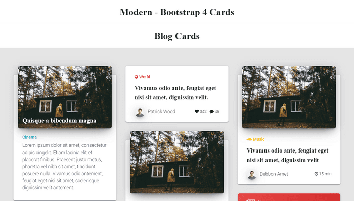 Bootstrap Cards - Modern - Bootstrap 4 Cards