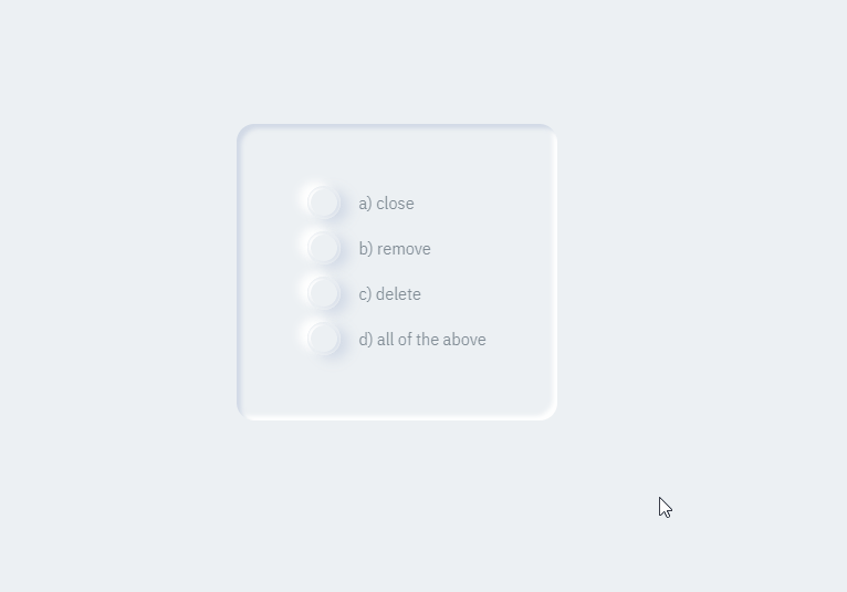 Radio Buttons CSS - Neumorphic Radio Buttons