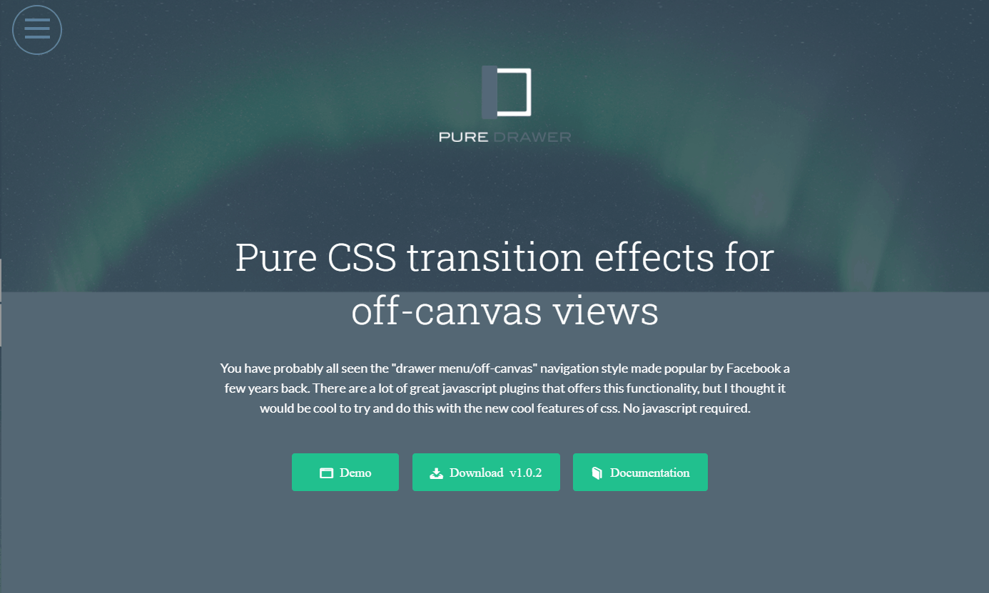 CSS Menu - Pure CSS transition effects for off-canvas views