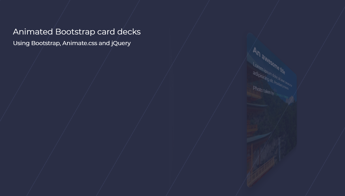 Bootstrap Cards - Animated Bootstrap card deck