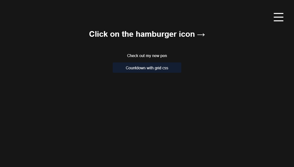 CSS Menu - Hamburger icon with Morphing Menu