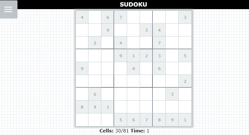 JavaScript Sudoku Games - SUDOKU