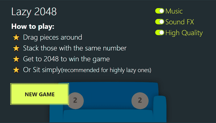 JavaScript 2048 Games - Lazy 2048