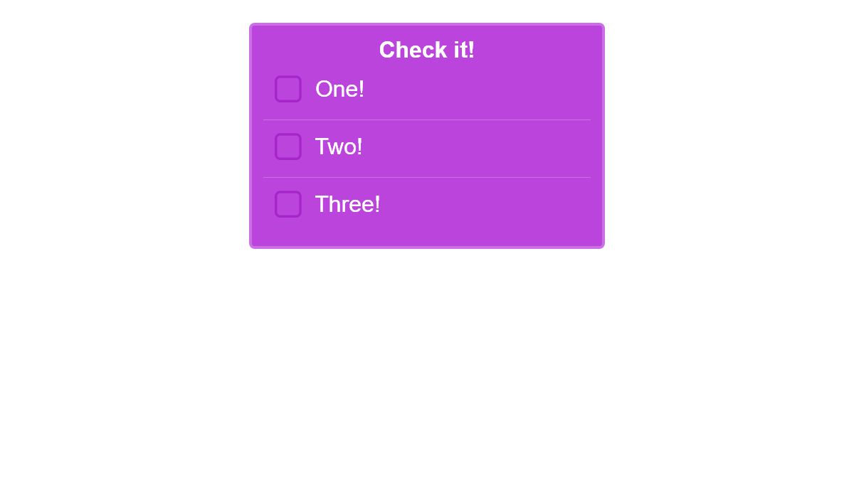 Checkboxes CSS - Semantic CSS Animated Checkboxes