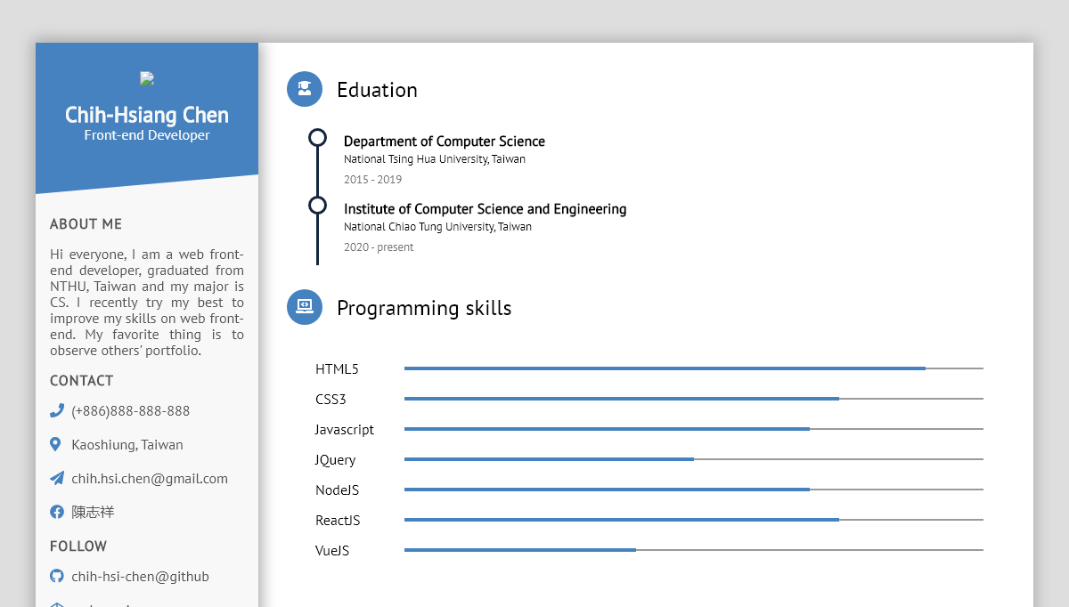 HTML Resume Templates - RWD Resume