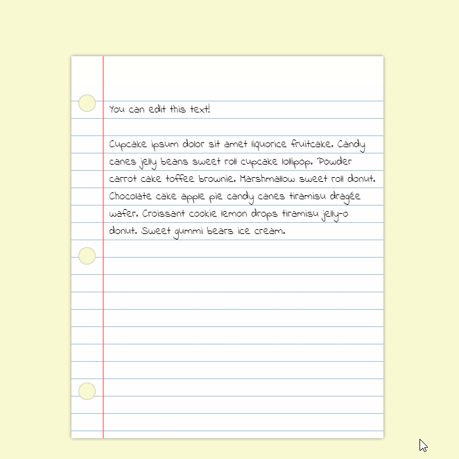 CSS Paper Effects - Notebook CSS Paper Effect