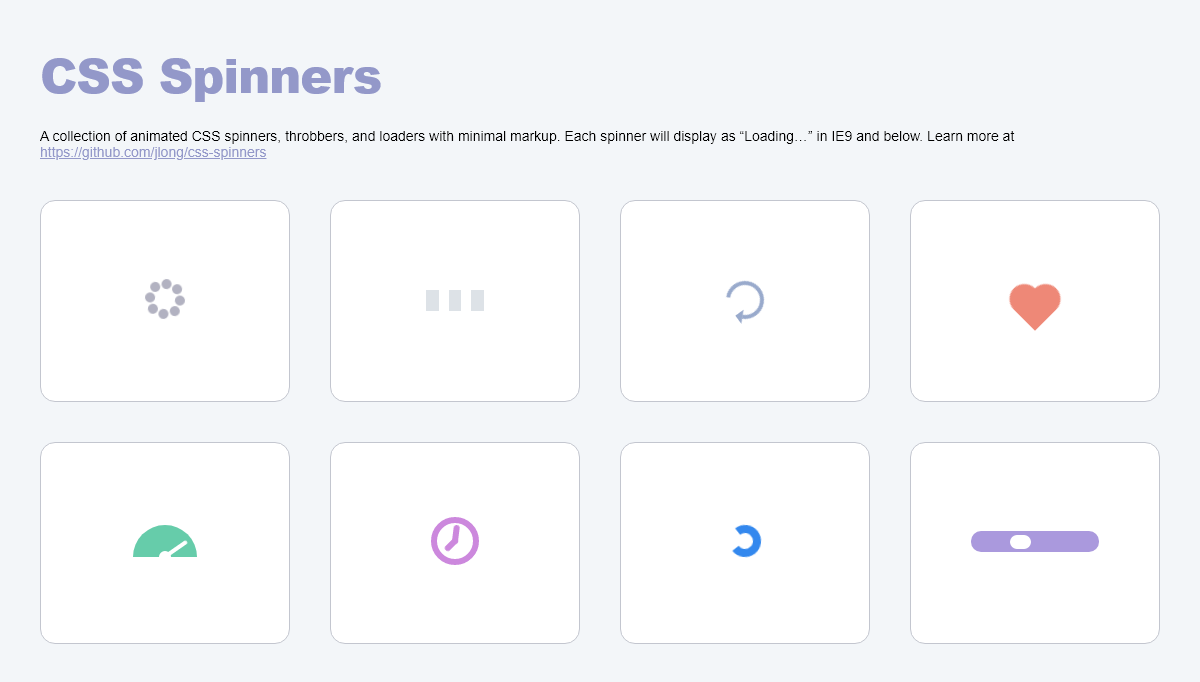 CSS Spinners - Pure CSS Spinners