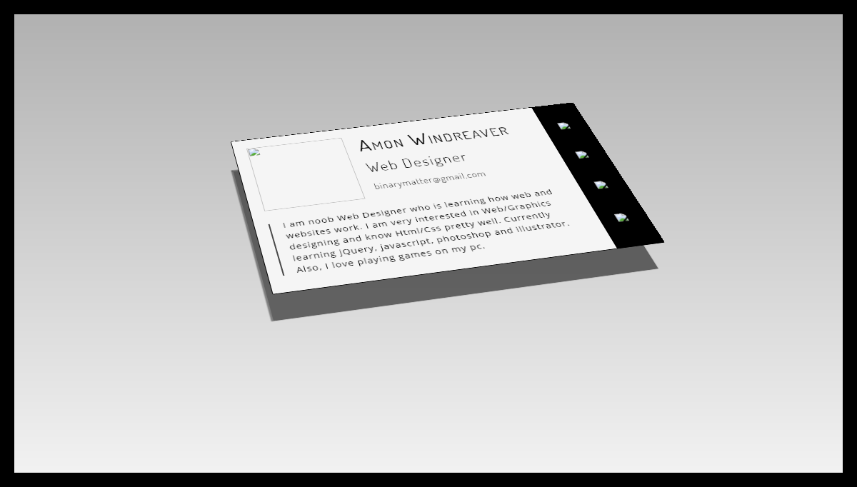 CSS Business Cards - Amon WindReaver CSS Card