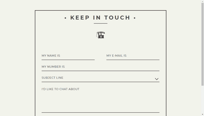 CSS Contact Forms - Vintage Inspired Contact Form