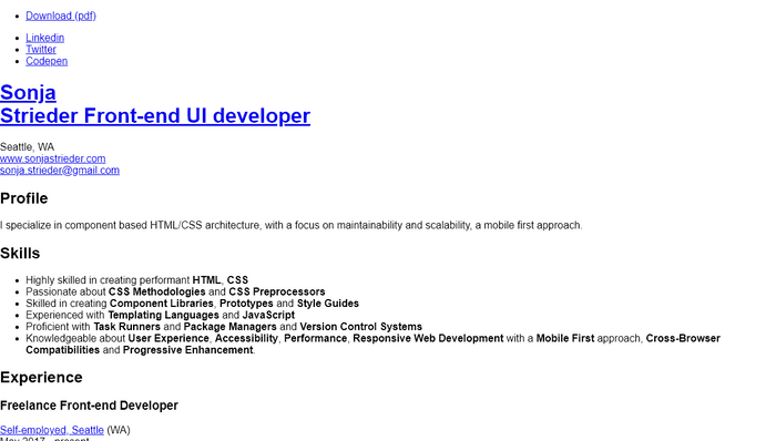 HTML Resume Templates - Simple HTML Resume