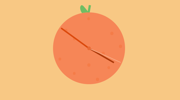 CSS Clocks - orange clock