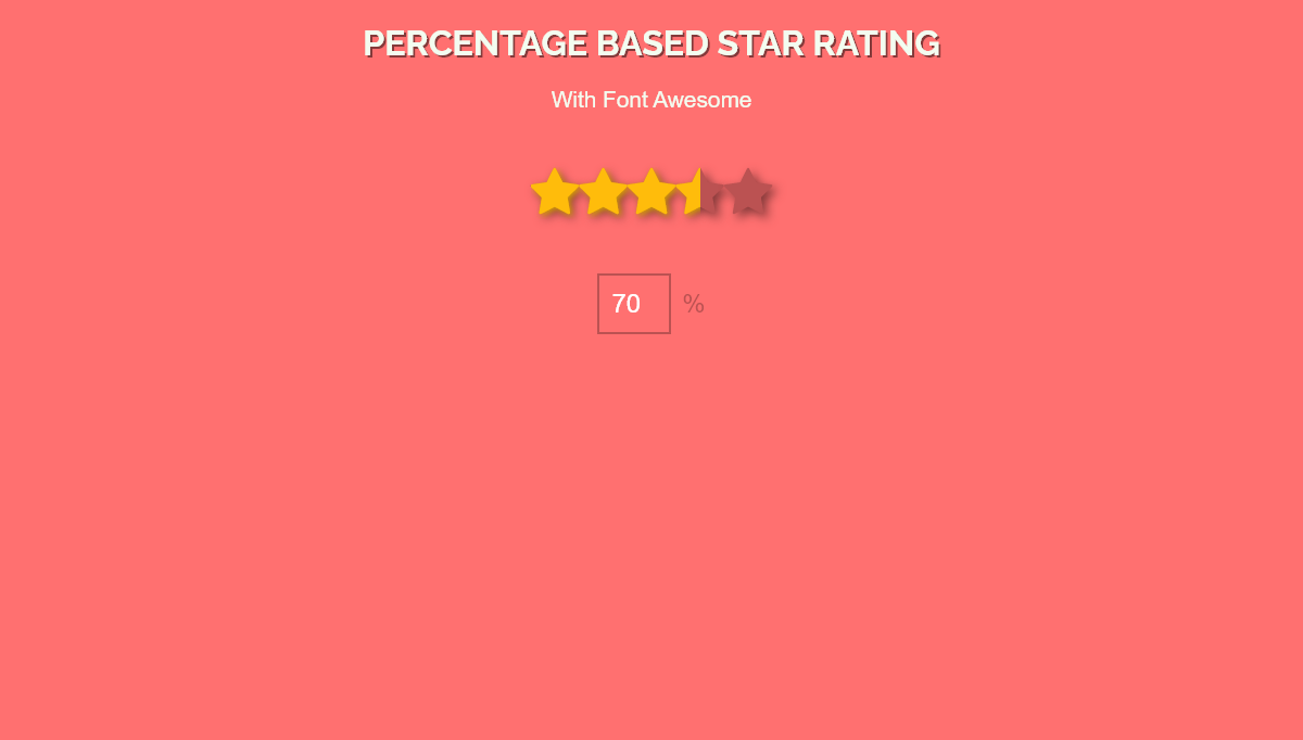 CSS Star Ratings - Percentage Based Star Rating With Font Awesome