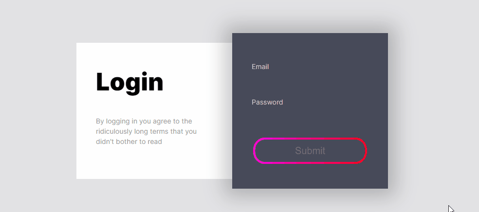 CSS Login / Registration Forms - Snake highlight
