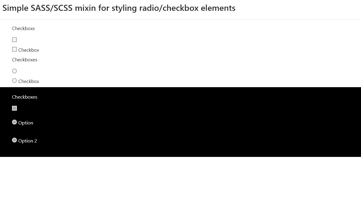 Checkboxes CSS - Simple Radio/Checkbox Mixins