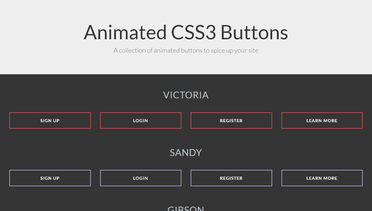 CSS Buttons - Animated CSS3 Buttons