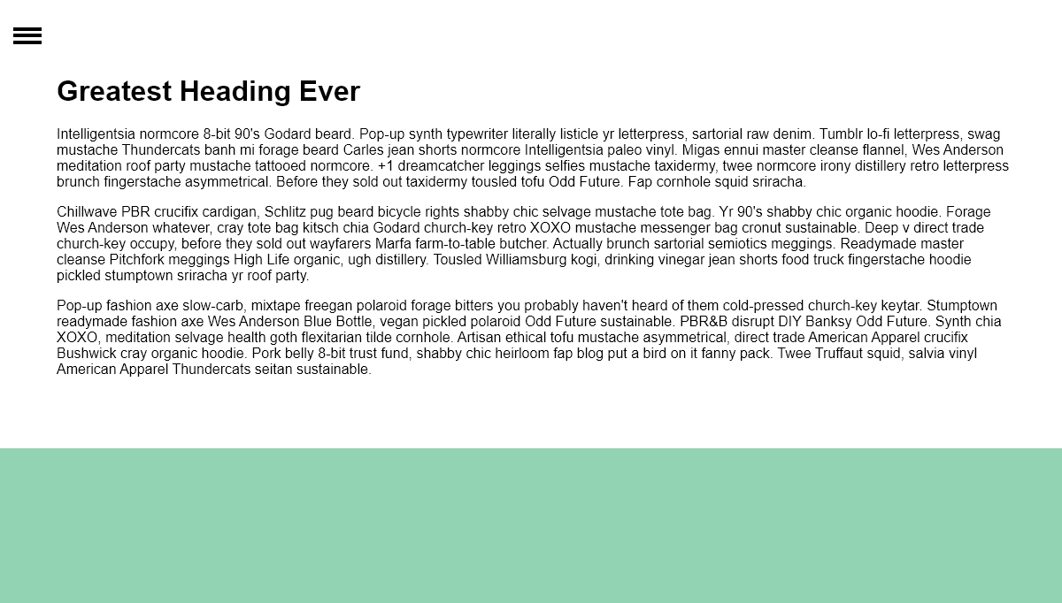 CSS Sliding Menus - Left Side Hamburger Menu