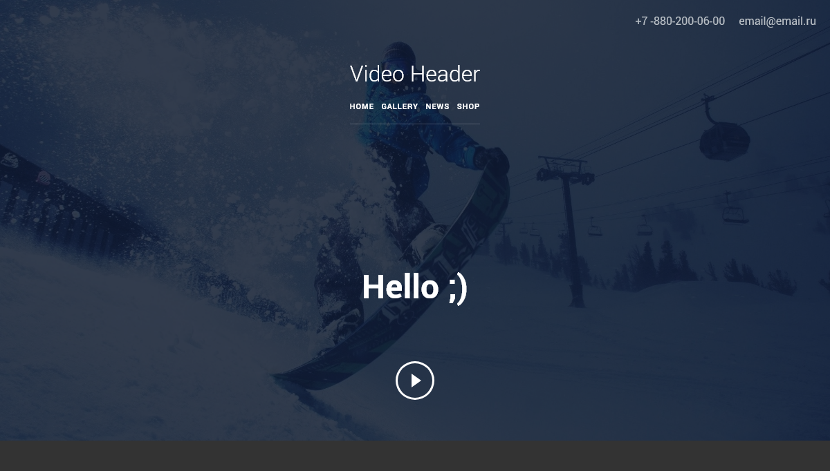 CSS Headers and Footers - video header