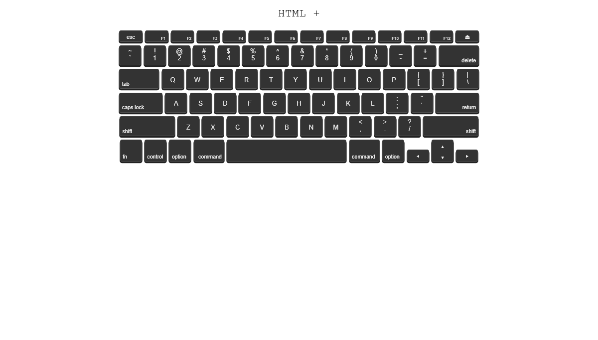 CSS Keyboards - HTML + CSS Keyboard