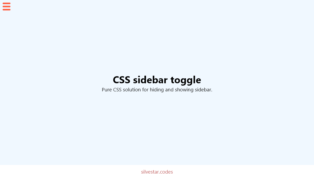 CSS Off-Canvas Menus - CSS sidebar toggle