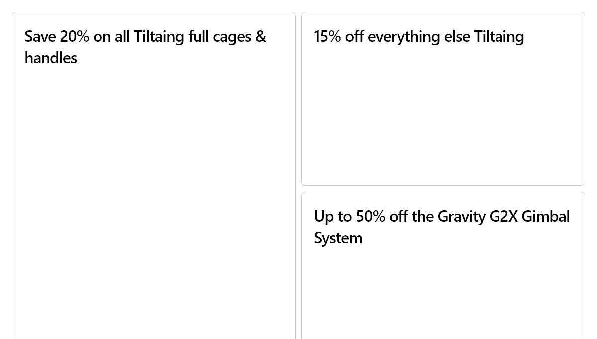 CSS Masonry Layout Examples - Black Friday Grid Items