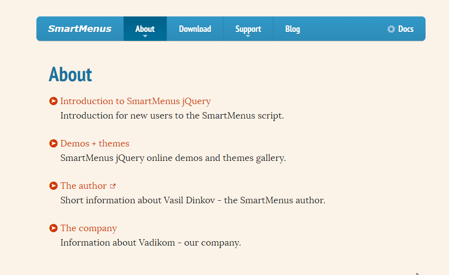 jQuery Menus - Smartmenus