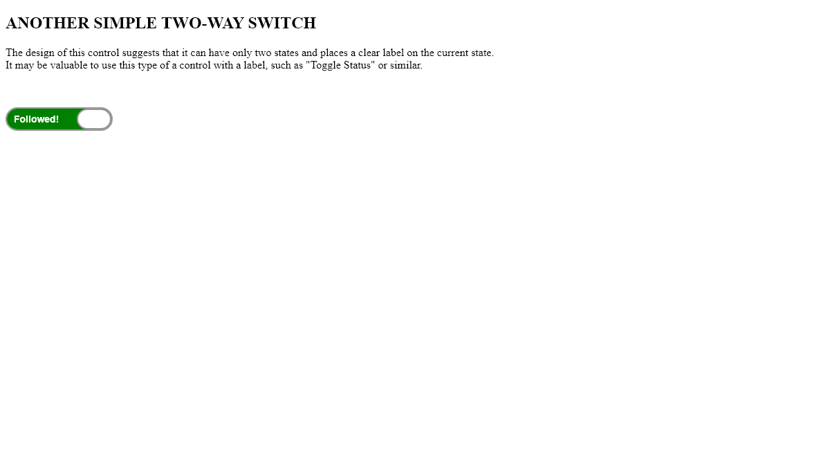 CSS Toggle Switches - Pure CSS Two-Way Toggle Switch