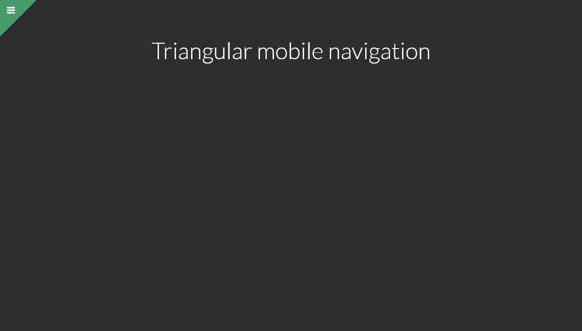 CSS Menu - Triangular mobile navigation