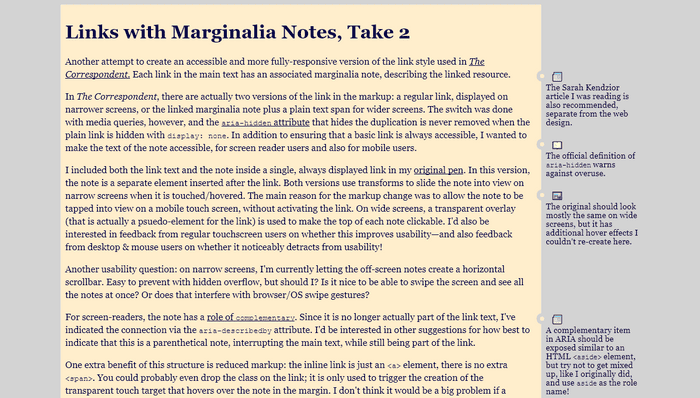 CSS Link Hover Effects - Links with Marginalia Notes, version 2