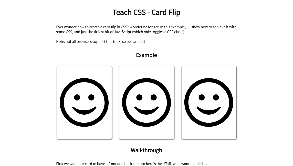 CSS Flip Cards - Teach CSS - Card Flip