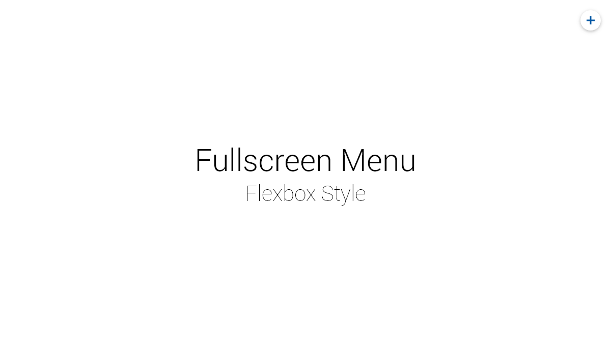 jQuery Fullscreen Menus - Fullscreen Menu Flexbox Method