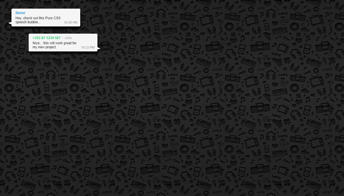 CSS Speech Bubbles - Pure CSS WhatsApp Desktop Speech Bubble
